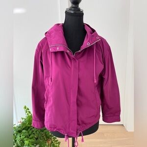 PHILOSOPHY Di Alberta Ferretti Pink Zip Front Jacket Hood Pockets Relaxed Fit